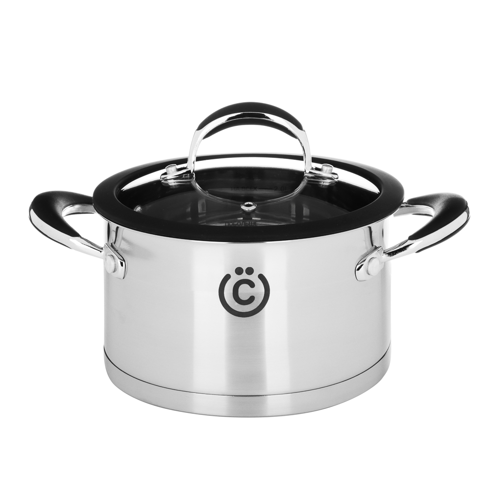 VSEGAZIN Jela Pan 18x10cm 2.3l, glass. lid, induction, stainless steel steel