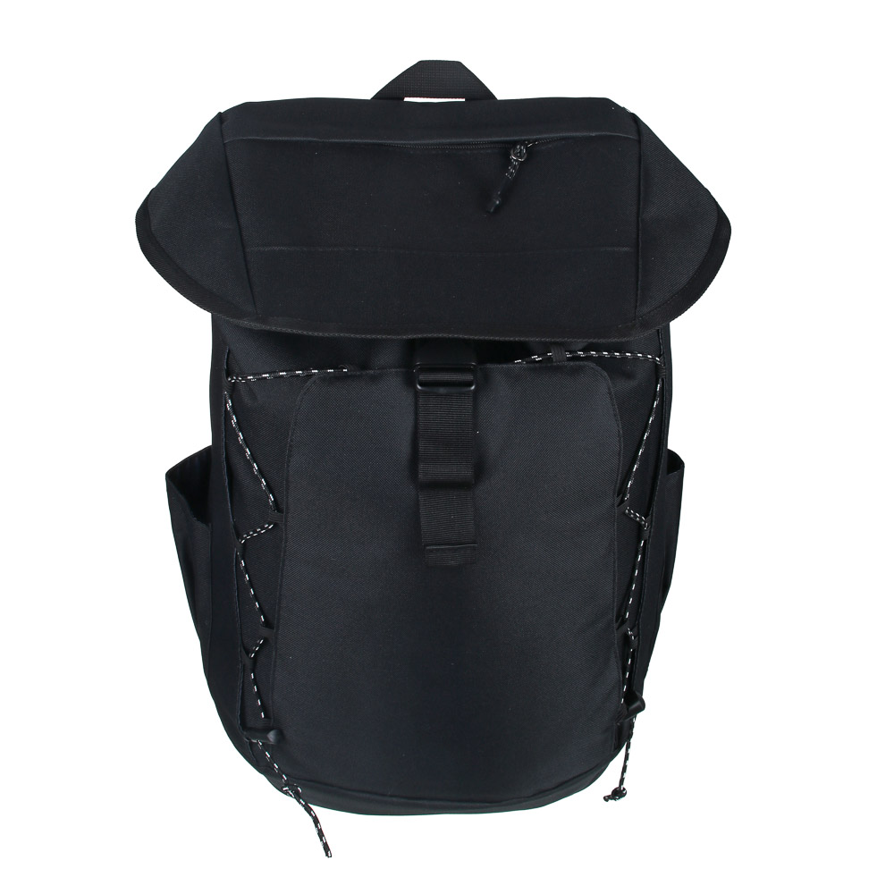 Backpack for teenagers 45x30x17cm, 1 compartment with expansion, 3 pockets, flap with flat closure, PE, black