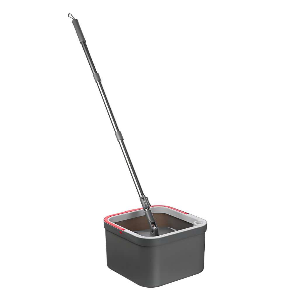 VETTA Mop set with square bucket, 2 attachments, ABS plastic, polyester, stainless steel, h131cm, 31x31.5x18.5 s