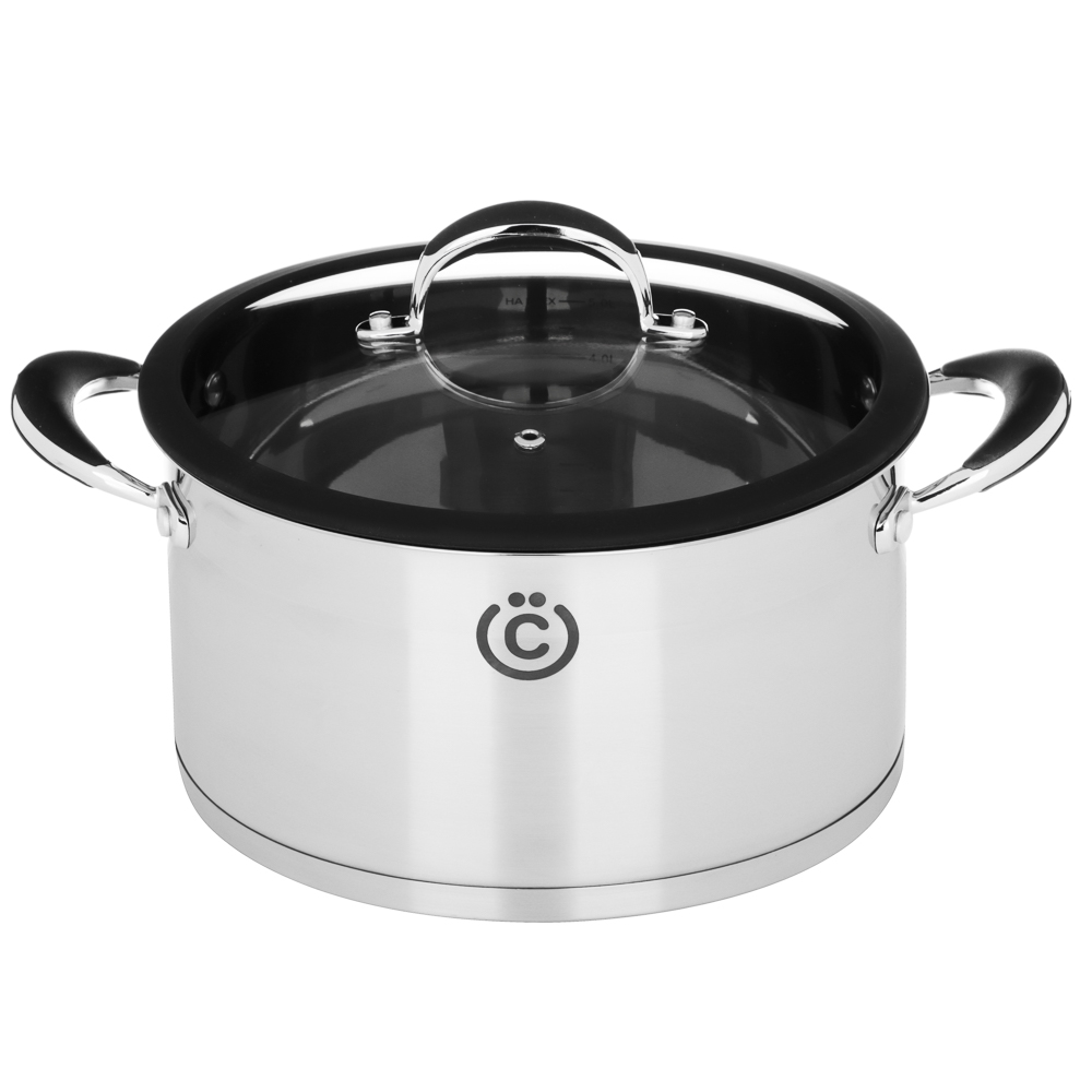 VSEGAZIN Jela Pan 24x13cm 5.6l, glass. lid, induction, stainless steel steel