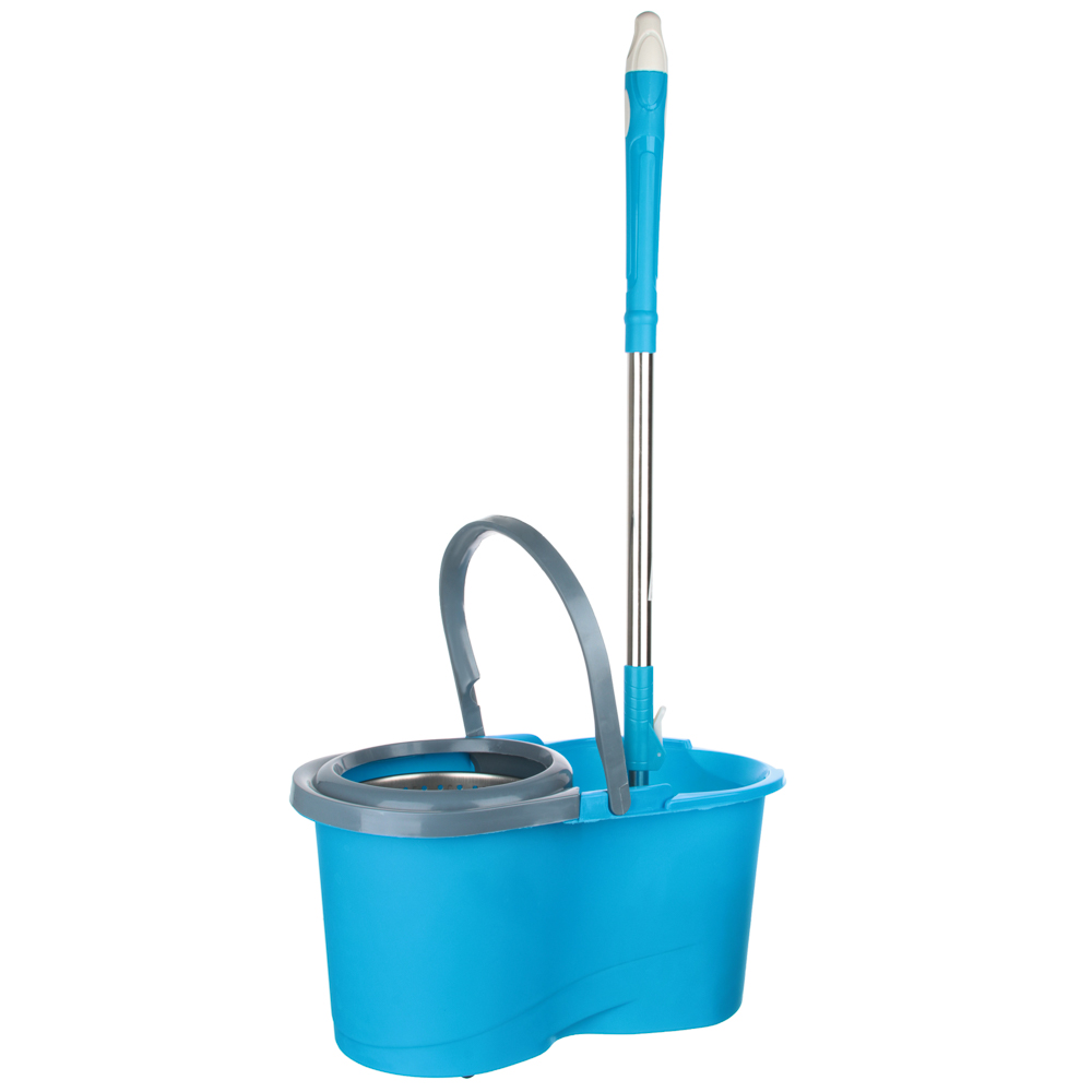 VETTA MOP set: bucket 11.8 l, mop, additional nozzle d22cm, wringer principle. "Yula", plastic, metal