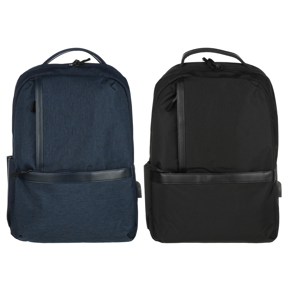 Backpack for teenagers, 43x29x11.5 cm, 1 compartment, 2 pockets, fabric-look polyester, artificial leather, 2 colors