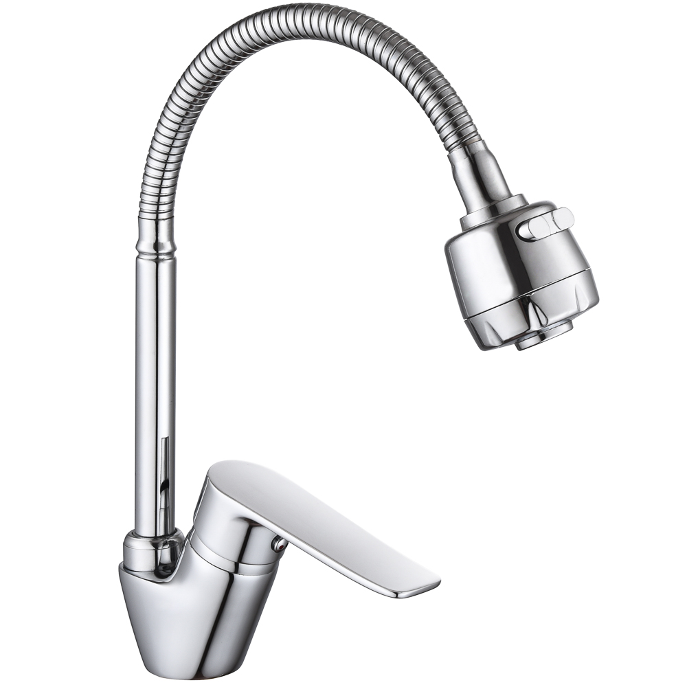 RAIN Kitchen faucet Onyx, flexible spout, 35mm cartridge, brass, chrome