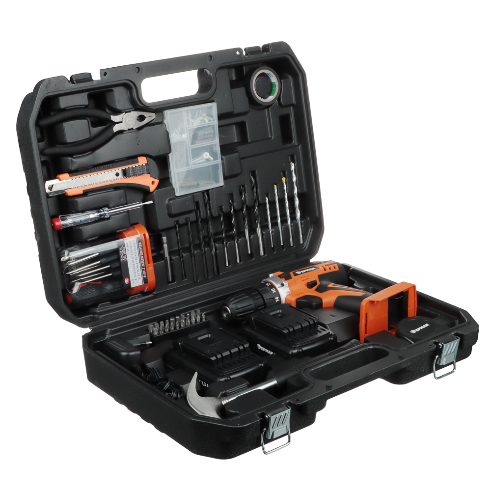 ERMAK Tool set "Pro" + screwdriver 12V, 45 items