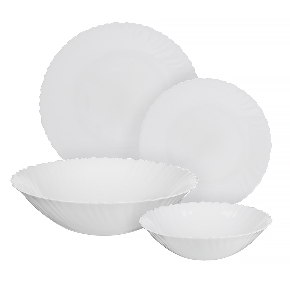 MILLIMI Bianco Dinnerware set 19 Ave, opal glass
