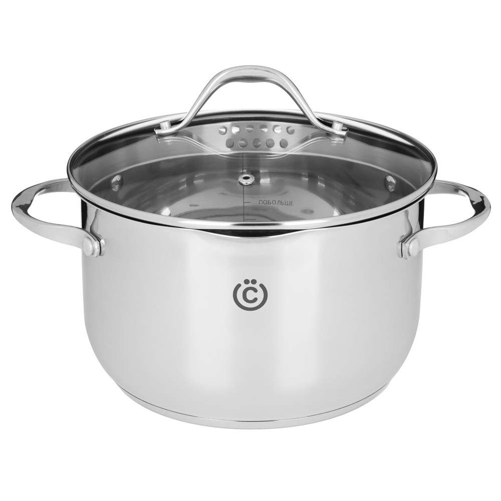 VSEGAZIN Adjira Pan 22x13.5cm, 4.8l, glass. lid, induction, stainless steel steel 18/10