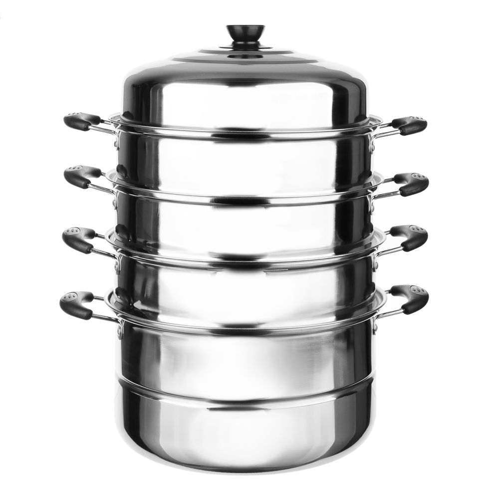 Pressure cooker, 30cm, stainless steel, 4 tiers