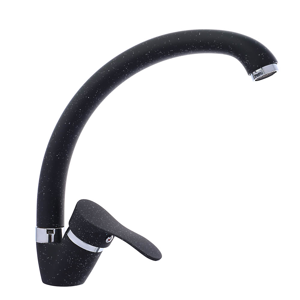 SoyuzKran Kitchen faucet, high spout 25cm, ceramic. cartridge 35mm, black, zinc, SK01-C109