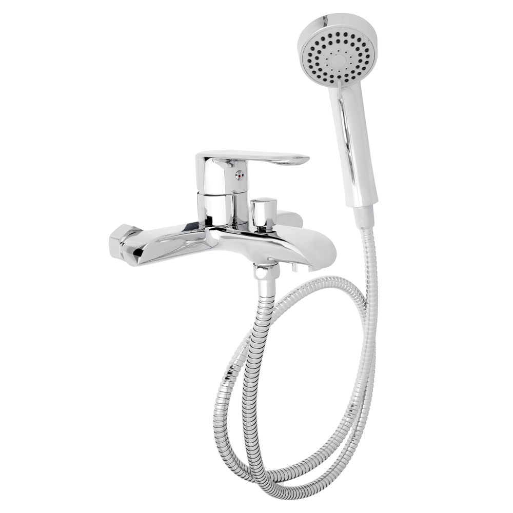 RAIN Bath mixer Garnet, short spout, shower. set, cartridge 35mm, brass, chrome