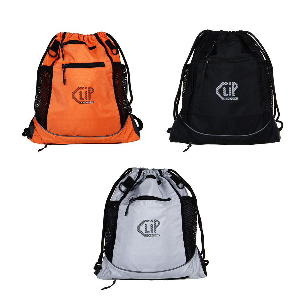 Backpack-bag 46x42cm, 1 compartment, 4 pockets, mesh pocket for a ball, textured PE, reinforced corners, 3 colors.