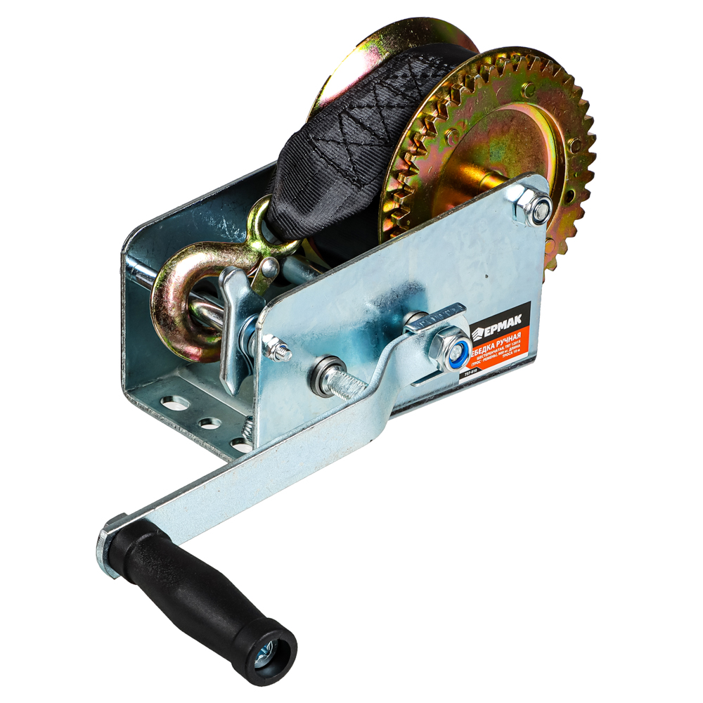 ERMAK Manual gear winch TRT 1201S (cable - belt) 900 kg, cable length 10 m