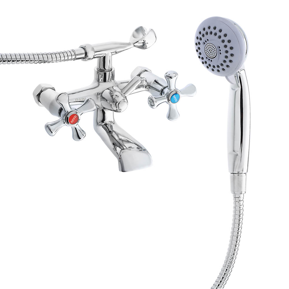 RAIN Bath mixer Aliya, short spout, ceramic. faucet axleboxes 1/2, shower. set, brass, chrome