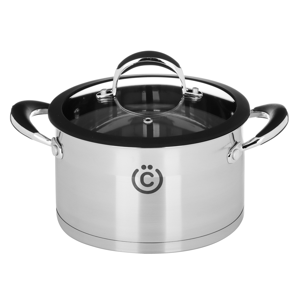 VSEGAZIN Jela Pan 20x11cm 3.2l, glass. lid, induction, stainless steel steel