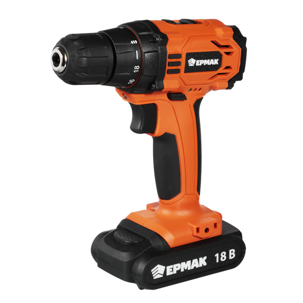 ERMAK Cordless drill-screwdriver DSHA-18-2 /1.3Ah/Li-Ion/ 30N*m/18+1speed/2 batteries/set of sv+bits.