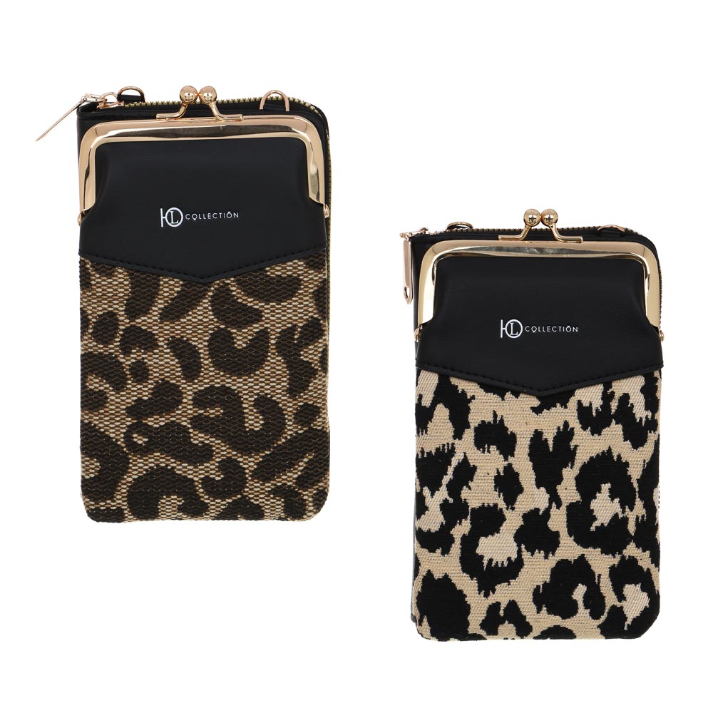 YL Wallet-handbag with a long strap, PU, ​​polyester, 17.5x10.5cm, 2 designs, KZh23-05