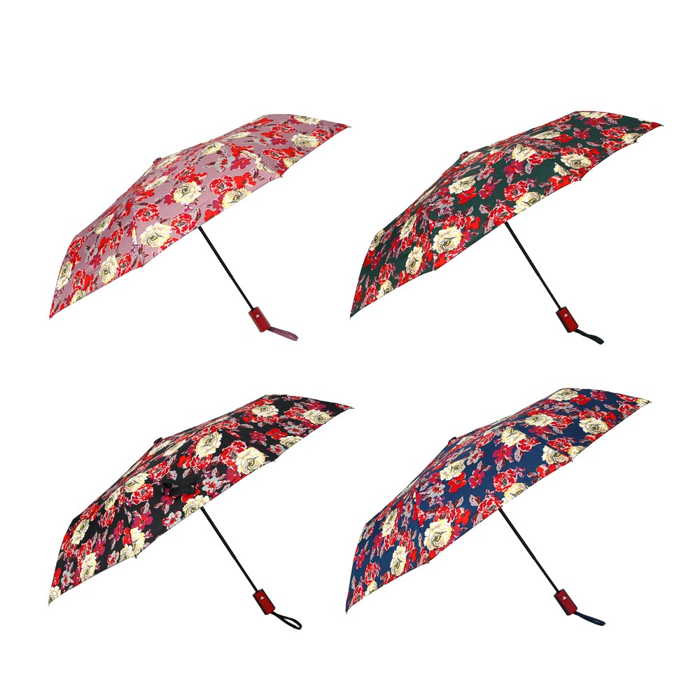 Women's umbrella, semi-automatic, alloy, plastic, polyester, 55cm, 8 knitting needles, 4 colors, art.6