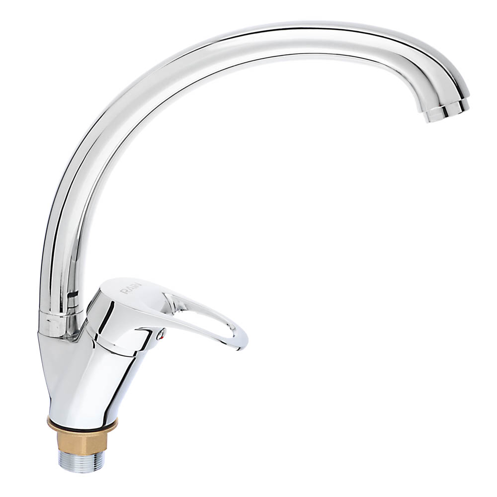 RAIN Kitchen mixer Sapphire, high spout, 35mm cartridge, nut, brass, chrome