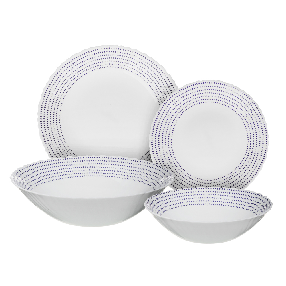 MILLIMI Azul Dinnerware set 19 Ave, opal glass