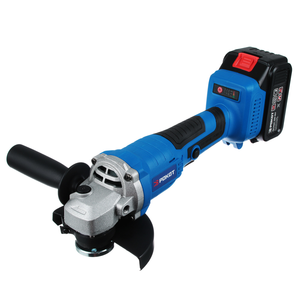 ROKOT Angle grinding machine. Battery USHM-125/21V, Li-On, 4A*h, 2 batteries, 0-8000rpm, fast charging, case.