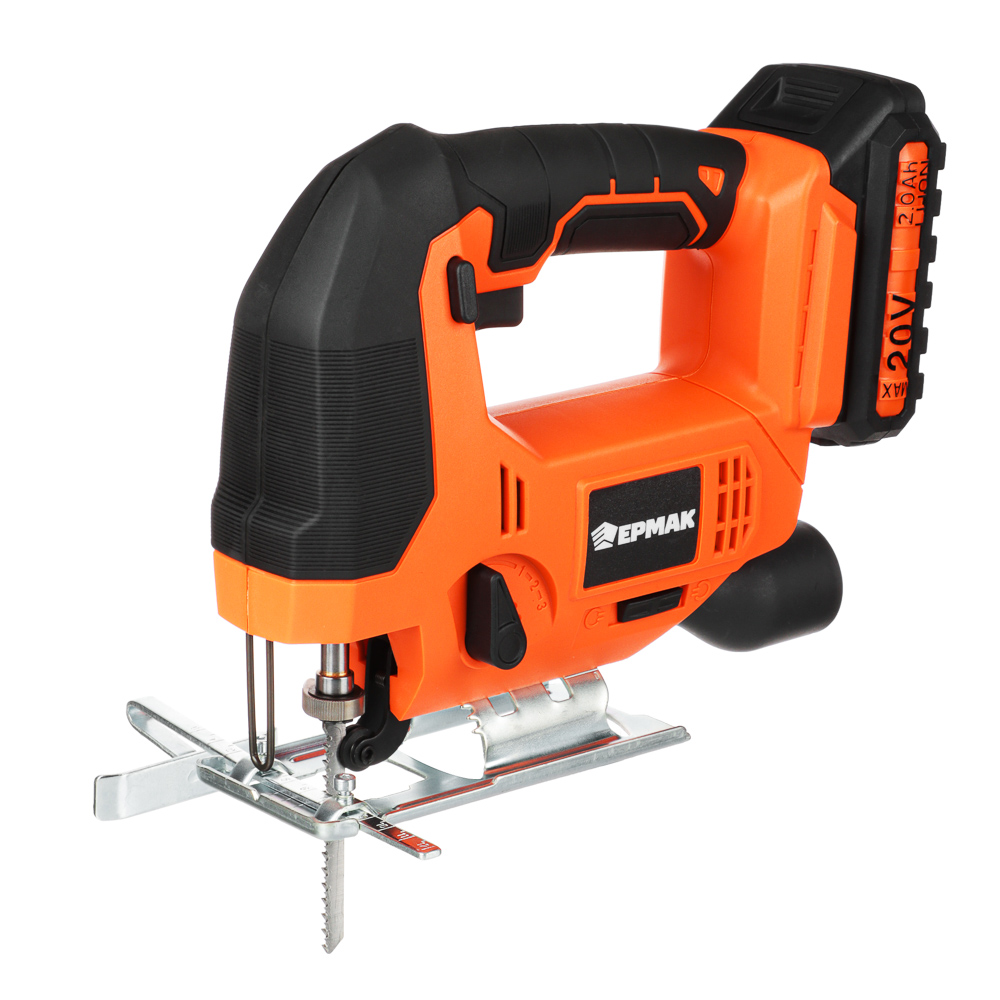ERMAK X-PRO Jigsaw battery series, single battery Li-ON 20V, 2A*h, 65mm cut, pendulum stroke, adjustable speed.