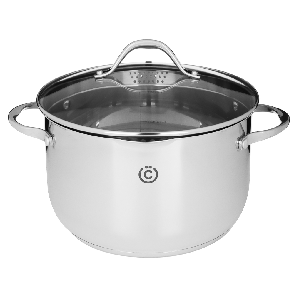 VSEGAZIN Adjira Casserole 24x14.5cm, 6.3l, glass. lid, induction, stainless steel steel 18/10