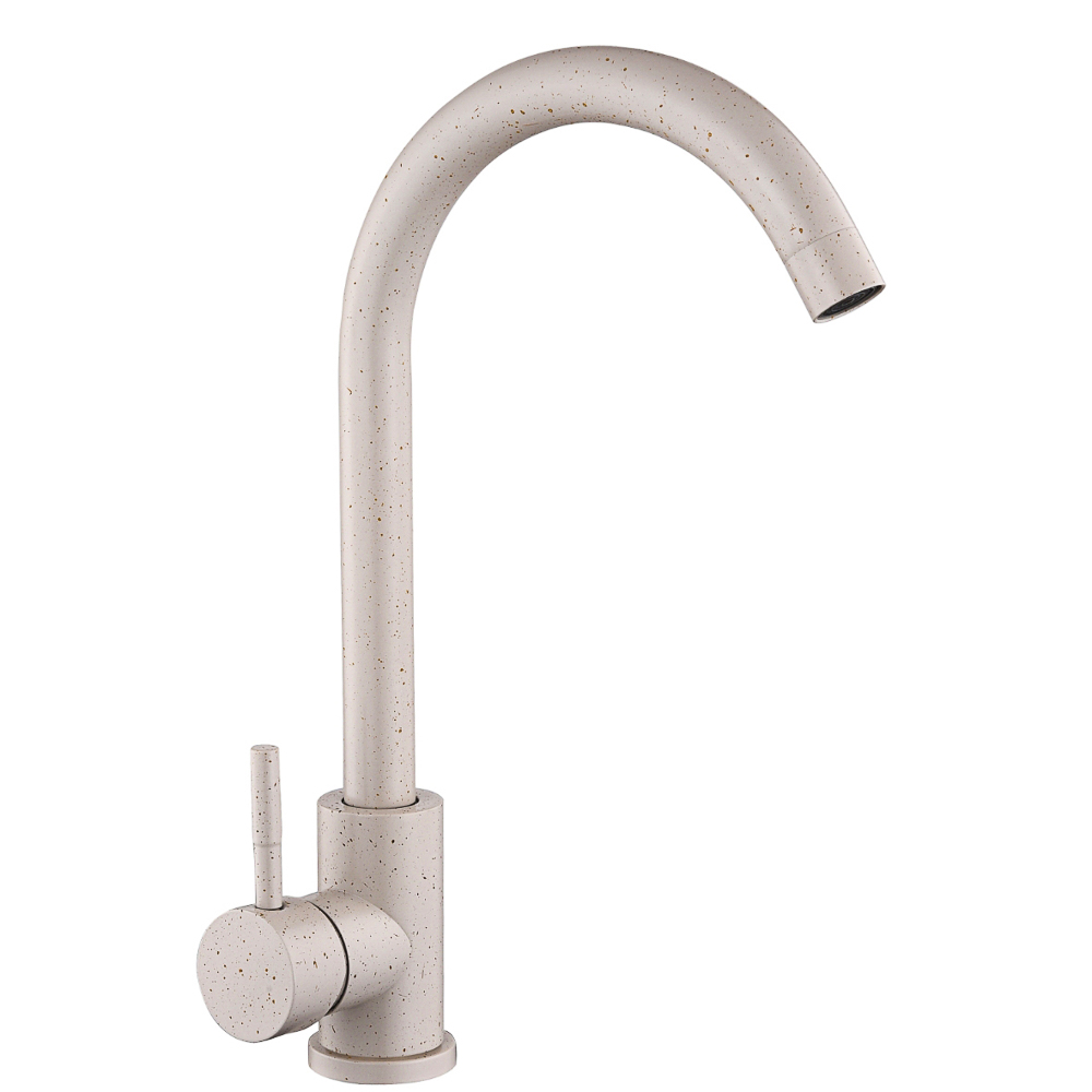 SoyuzKran Kitchen faucet, swivel spout, ceramic. cartridge 35mm, gray, stainless steel steel, SS01-R132