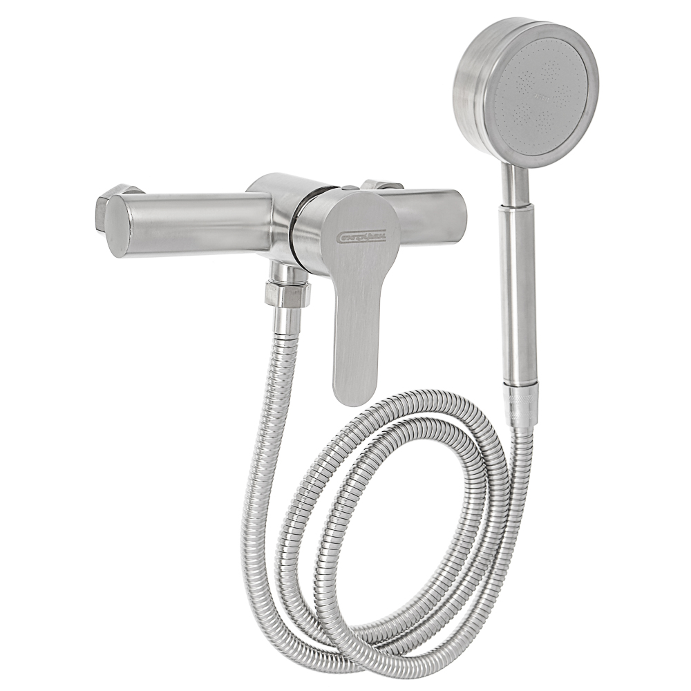SoyuzCrane Shower mixer with shower. set, ceramic cartridge 35mm, stainless steel steel, SS04-N118