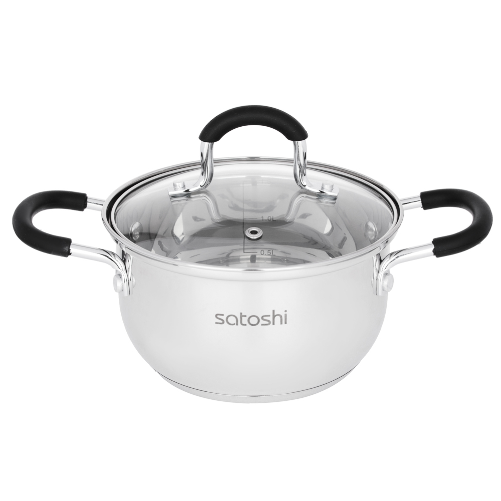 SATOSHI Albert Casserole 16x9.5cm, 1.8l, glass. lid, induction