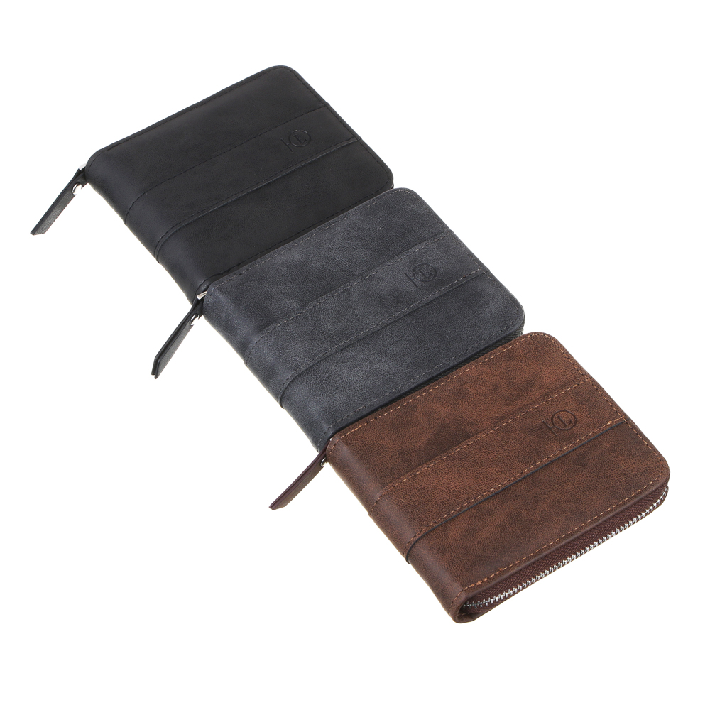 YL Men's wallet with zipper, PU, ​​11x9.5cm, 3 colors, PM23-03