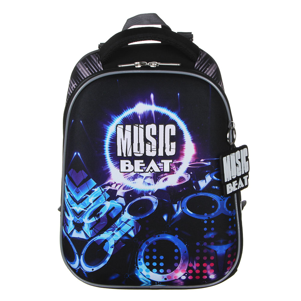 Мьюзик Бит Рюкзак школьный жесткий, 38x30x20см, ПЭ, 2 отд, 2 карм, эргон.спинка,лямки рег.по росту