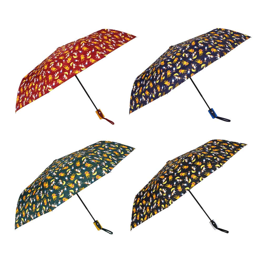 Umbrella, semi-automatic, alloy, plastic, polyester, 55cm, 8 knitting needles, 4 colors, art.2
