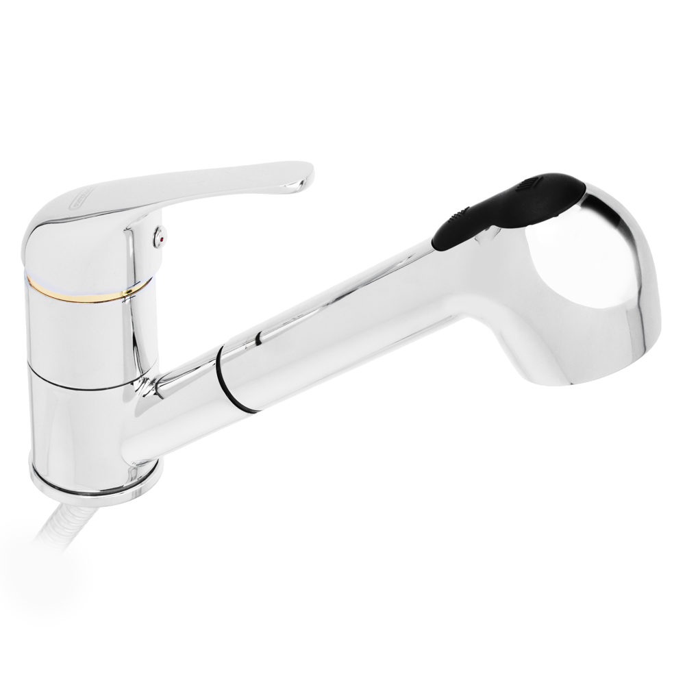 SoyuzKran Kitchen faucet, pull-out spout, ceramic. cartridge 40mm, chrome, zinc, SK01-E119