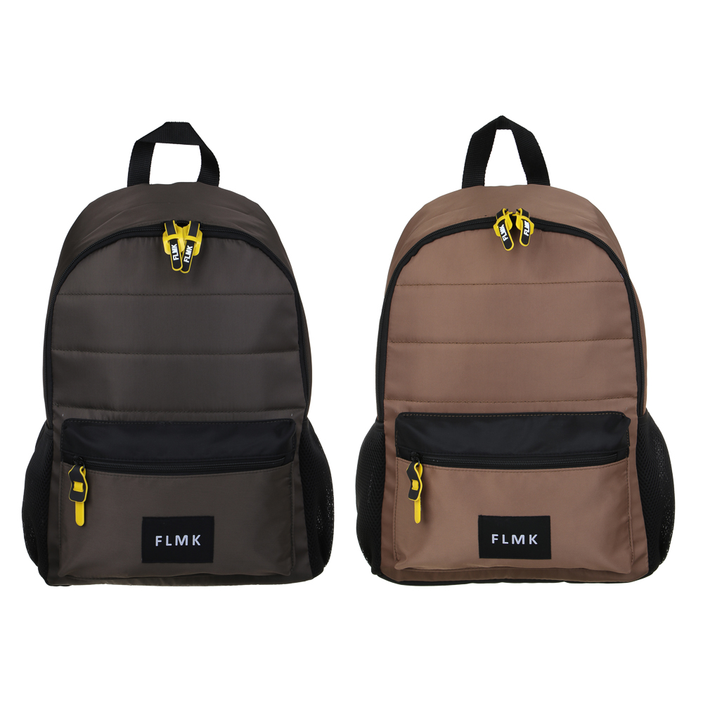 Universal backpack 40x30x15cm, 1 compartment, 4 pockets (1 on the back), patch, nylon, silicone, 2 colors