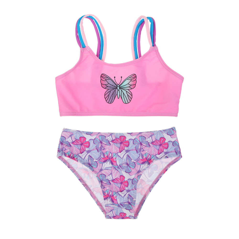 GALANTE Butterflies Two-piece swimsuit for girls, size 122-128, 82% polyester, 18% elastane