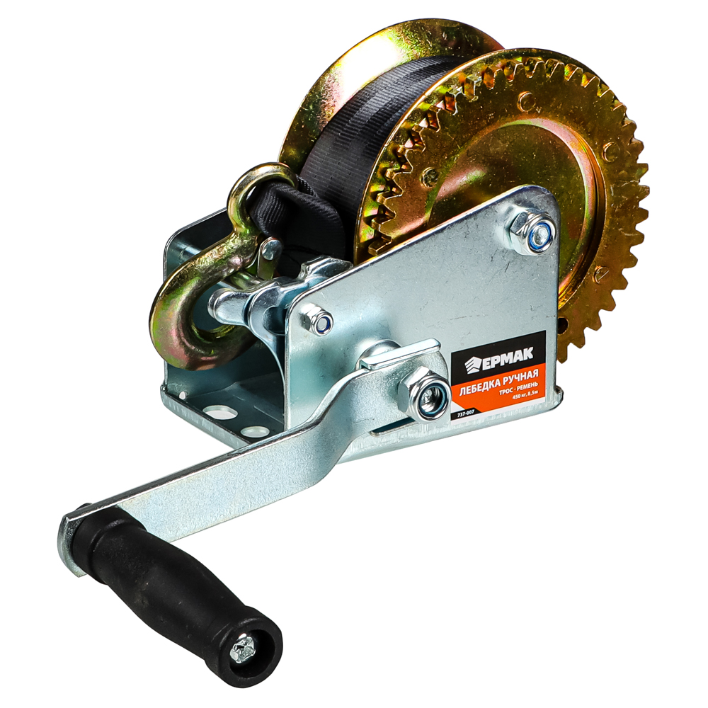 ERMAK Manual gear winch TRT 1101S (cable - belt) 450 kg, cable length 8.5 m