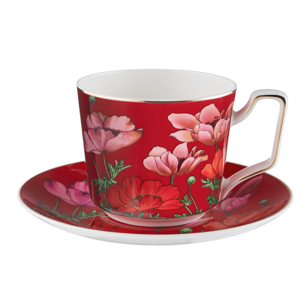 BY COLLECTION Caribbean coral Tea set 2 sets, 300ml, 15cm, bone china
