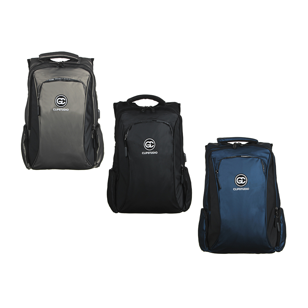 Backpack for teenagers, 47x37x15cm, 2 compartments, 3 pockets, multi-layer water-repellent nylon, USB, 3 colors