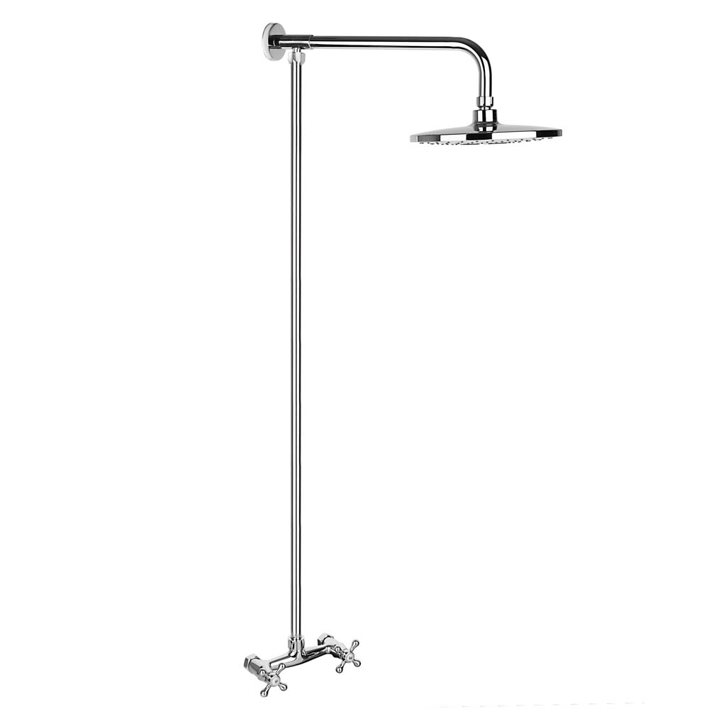 SoyuzKran Shower system with mixer (ceramic faucet-axles 1/2, zinc), overhead shower 1 mode, chrome, type 1