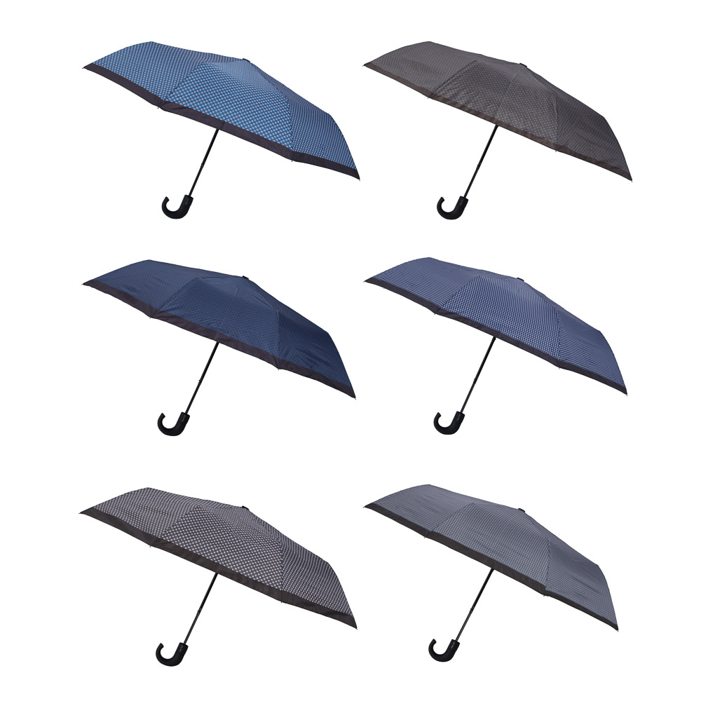Umbrella, semi-automatic, alloy, plastic, polyester, 55cm, 8 spokes, 6 colors
