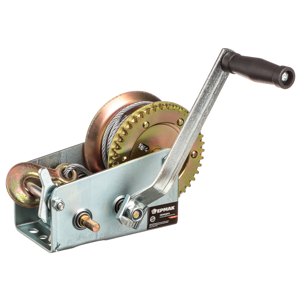 ERMAK Manual gear winch TRT 1201C (metal cable) 900 kg, cable length 10 m