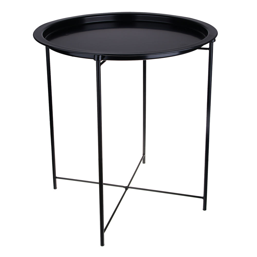 VETTA Tray table 2 in 1, d47x50cm, metal, black color