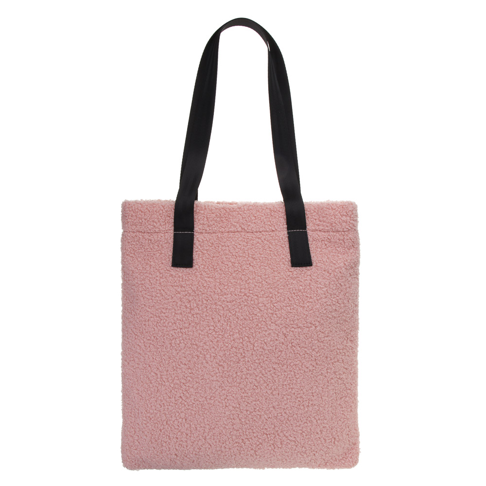Shopper bag 38x33cm, 1 compartment, bouclé PE, peach