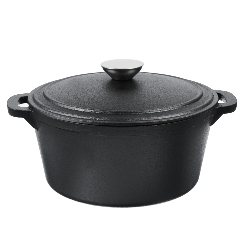 VETTA Cast iron pan, 3.8 l, d23x10cm, cast iron lid, stainless handle