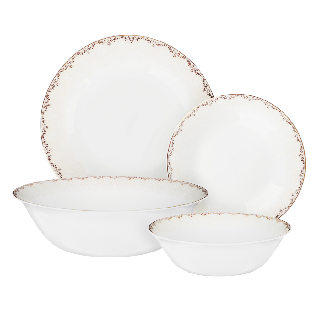 MILLIMI Rouen Dinnerware set 13 ave., opal glass, 21057