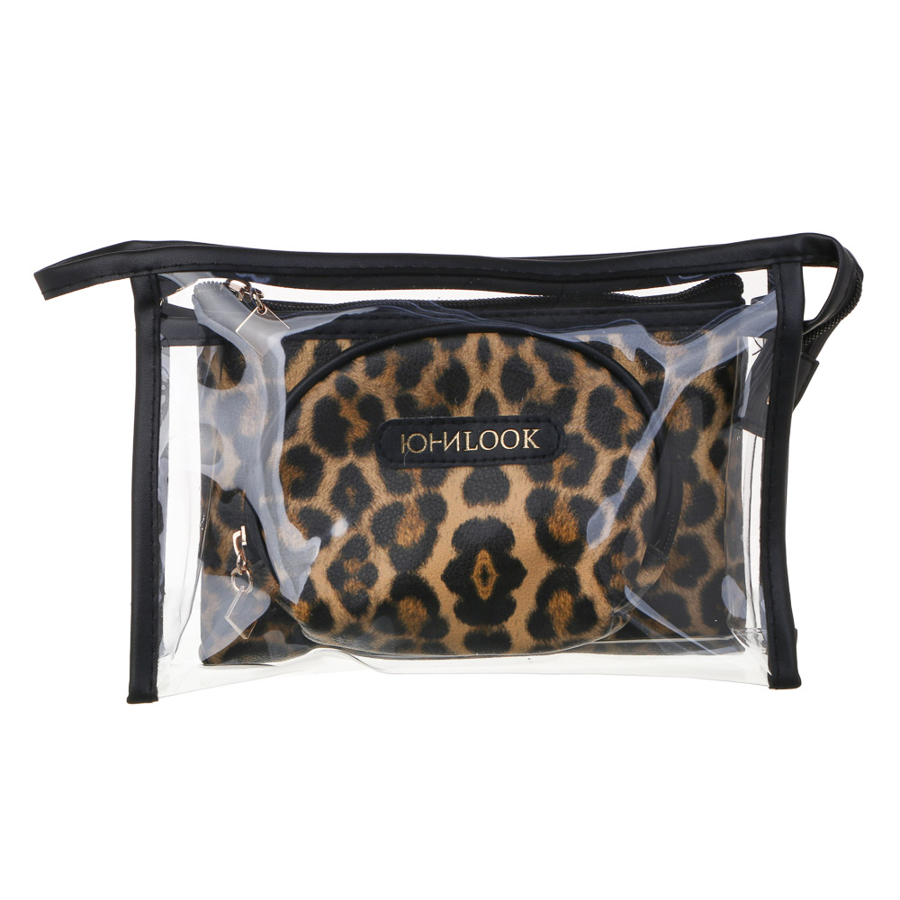 YuL Set of cosmetic bags 3 pcs, PVC, 24x15x6.5/19.5x12x2.5/14x9.5x3.5 MP-23