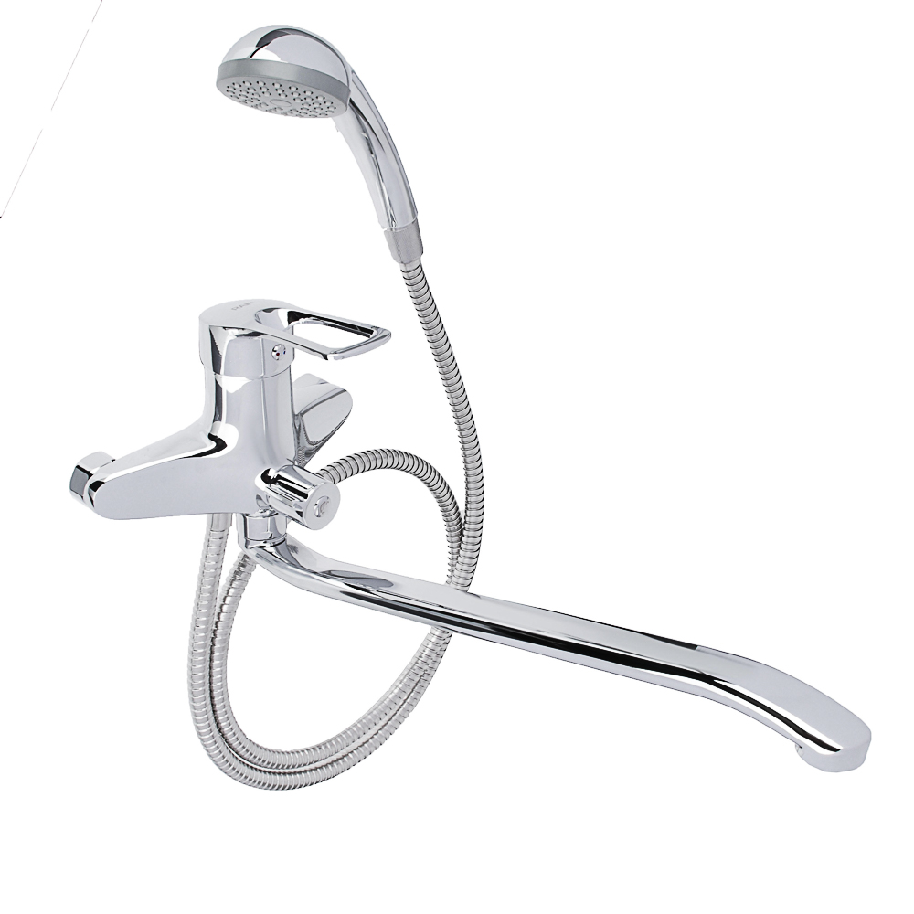 RAIN Bath mixer Atria, flat spout 40cm, shower. set, cartridge 40mm, brass, chrome