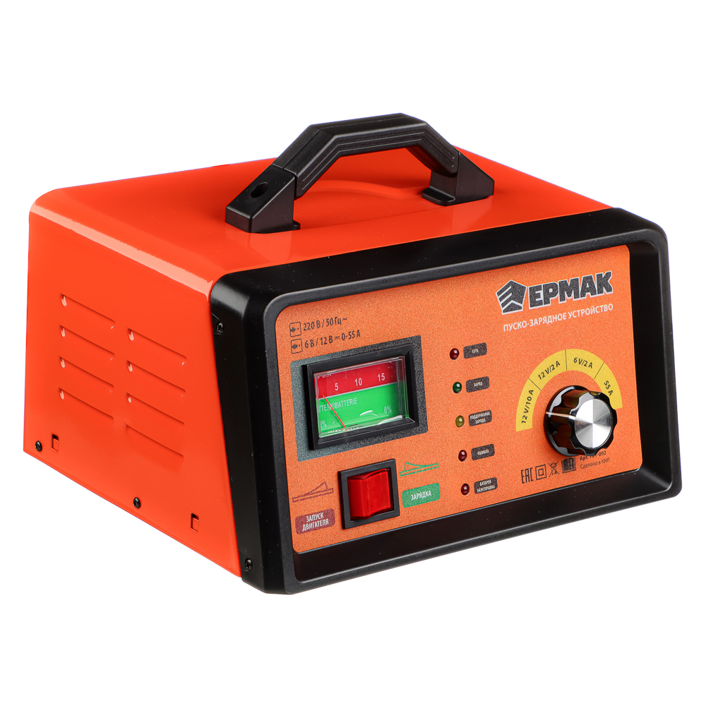 ERMAK Starter-charger automatic, with "Quick start" function, 2/10/55A, 6/12V, metal