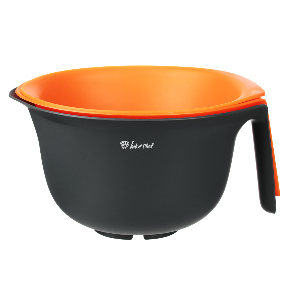 Ivlev Chef Fusion Set of salad bowls with colander 3pcs, 24cm, 26cm, 28cm, 1.5l, 2.5l, 2.8l, plastic