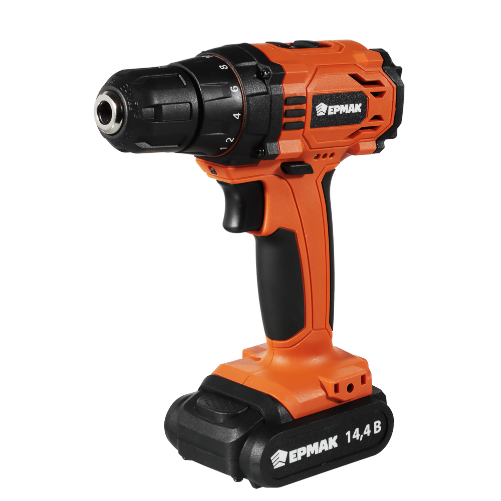 ERMAK Cordless drill-screwdriver DSHA-14.4-2 /1.3Ah/Li-Ion/ 28N*m/18+1speed/2 batteries/set of sv+bits.