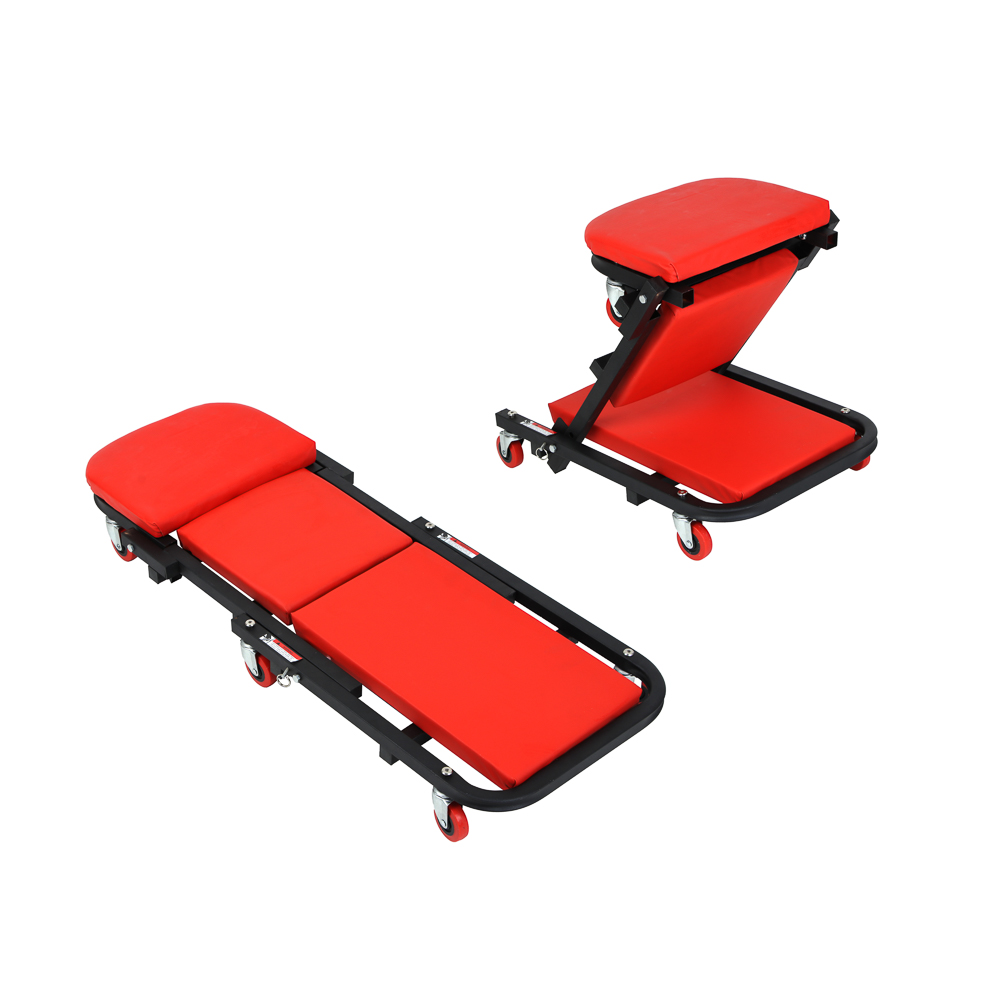 ERMAK Roll-away lounger, transformable (chair) 102x41x15cm, metal, leather